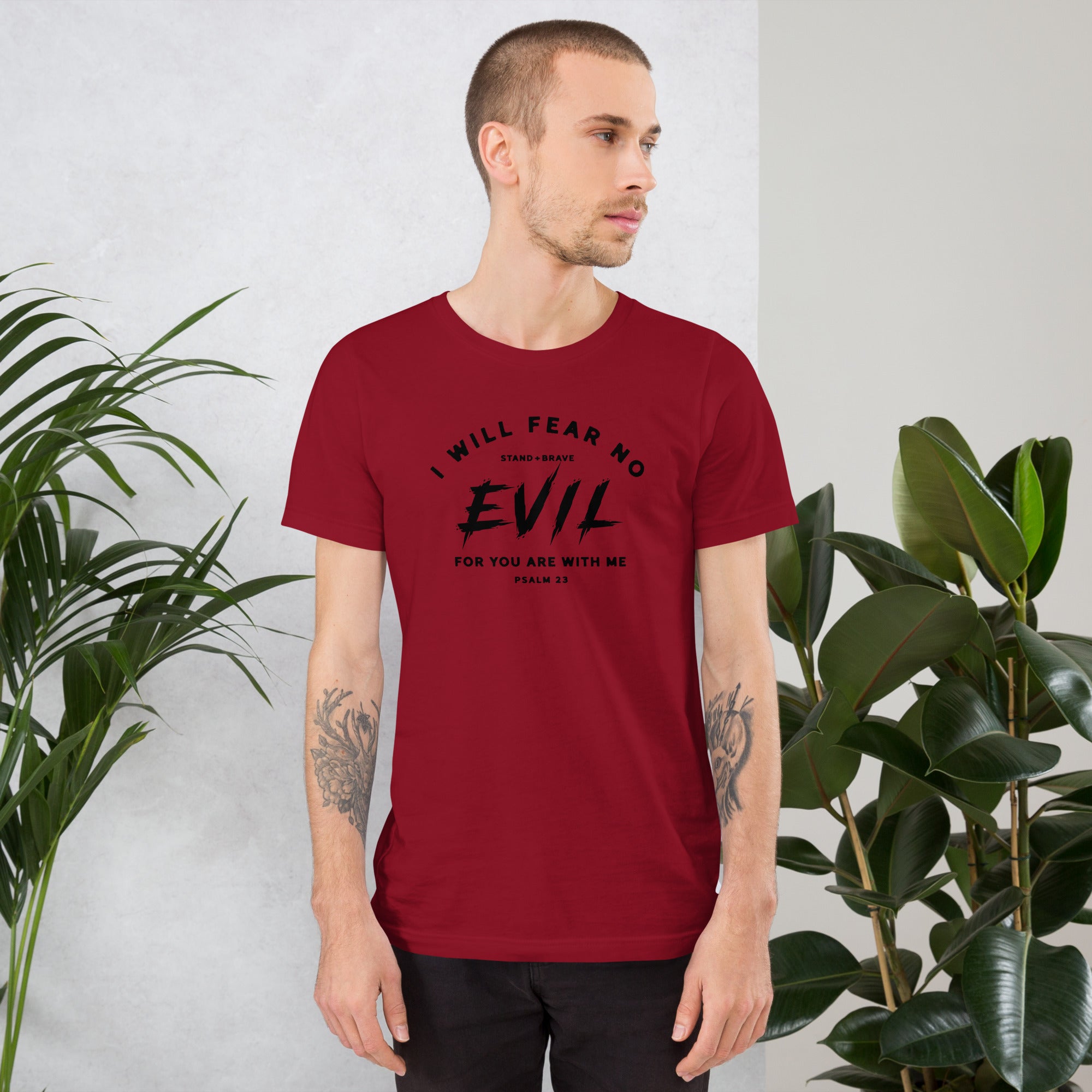 Psalm 23 I Will Fear No Evil - Scripture Shirt for Men